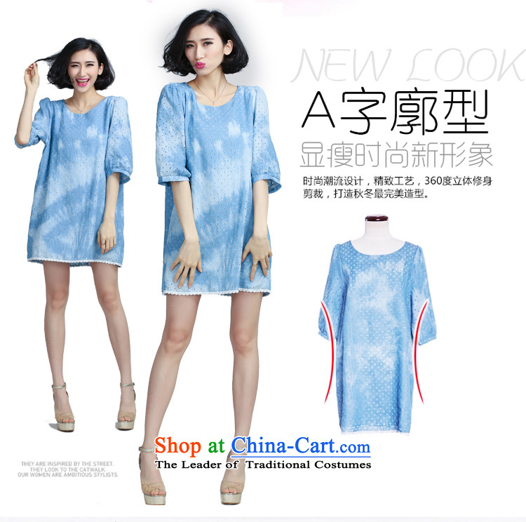 Thousands of fat XL COGA Women 2015 Summer Korean version of the new lace stitching graphics thin, forming the skirt thick MM short-sleeved cowboy relaxd dress Seo failed light blue jeans XXL picture, prices, brand platters! The elections are supplied in the national character of distribution, so action, buy now enjoy more preferential! As soon as possible.