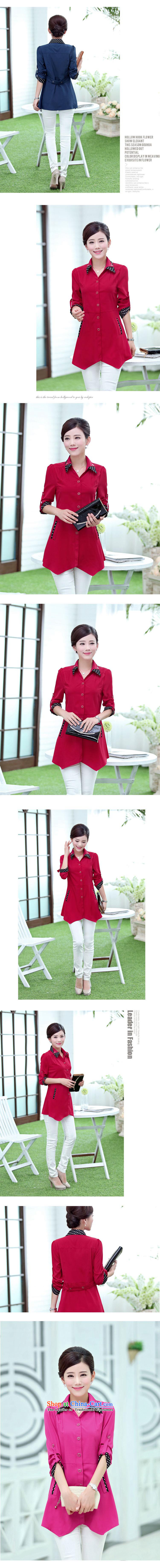 El-ju Yee Nga large load autumn 2015 Women's 4XL new version of Korea's sister video thin loose dot shirts YY6282 chestnut horses short-sleeved XXXL picture, prices, brand platters! The elections are supplied in the national character of distribution, so action, buy now enjoy more preferential! As soon as possible.