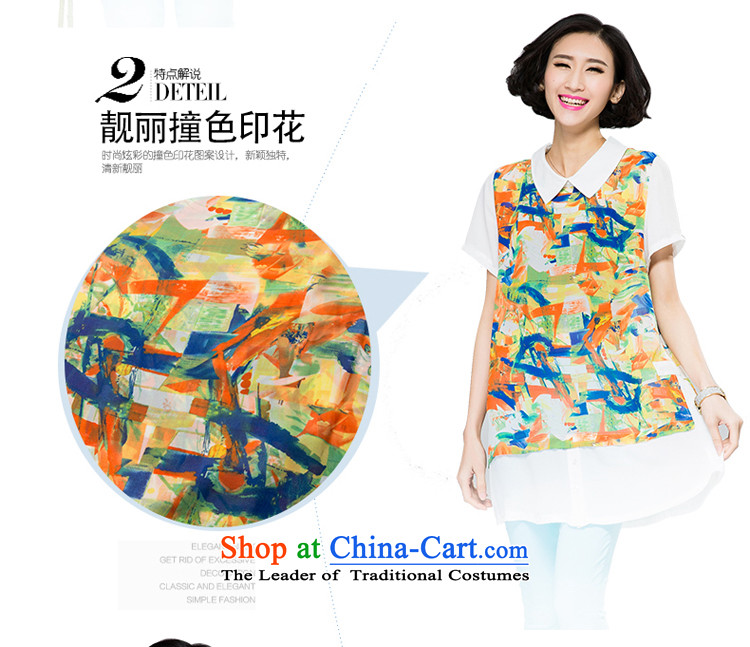 The population of the Cayman larger female thick MM Summer 2015 new products in Korean long stamp video short-sleeved thin chiffon shirt orange 3XL picture, prices, brand platters! The elections are supplied in the national character of distribution, so action, buy now enjoy more preferential! As soon as possible.