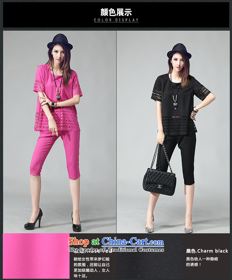 Szili Clinton to xl female Kit 2015 mm thick summer new sleek silhouette cutting engraving chiffon kit thick Mei loose short-sleeved chiffon Capri Kit black XXXL picture, prices, brand platters! The elections are supplied in the national character of distribution, so action, buy now enjoy more preferential! As soon as possible.
