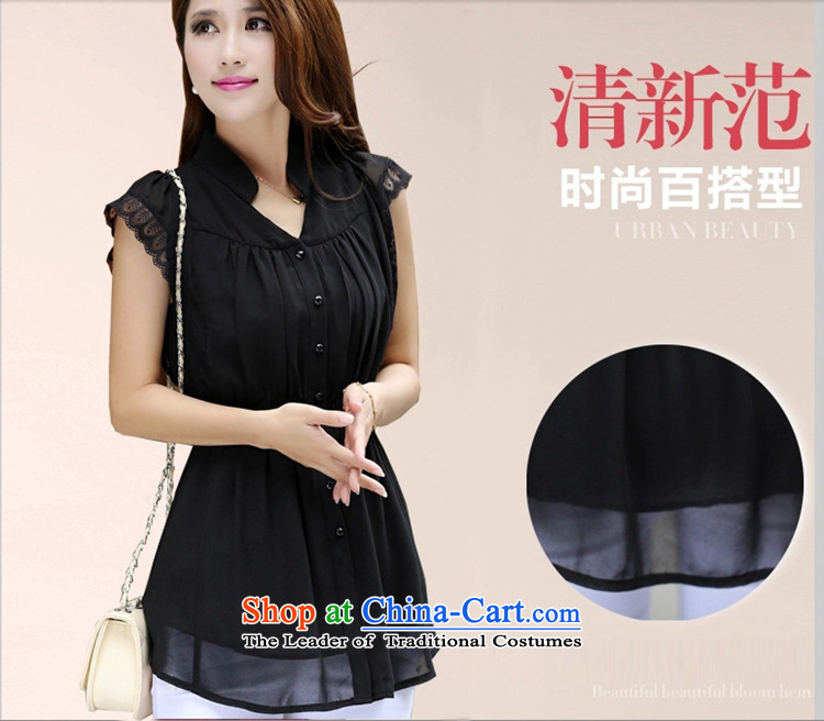 2015 Summer ZORMO new lace stitching in long large chiffon shirt thick mm to intensify foutune shirt black XXL picture, prices, brand platters! The elections are supplied in the national character of distribution, so action, buy now enjoy more preferential! As soon as possible.