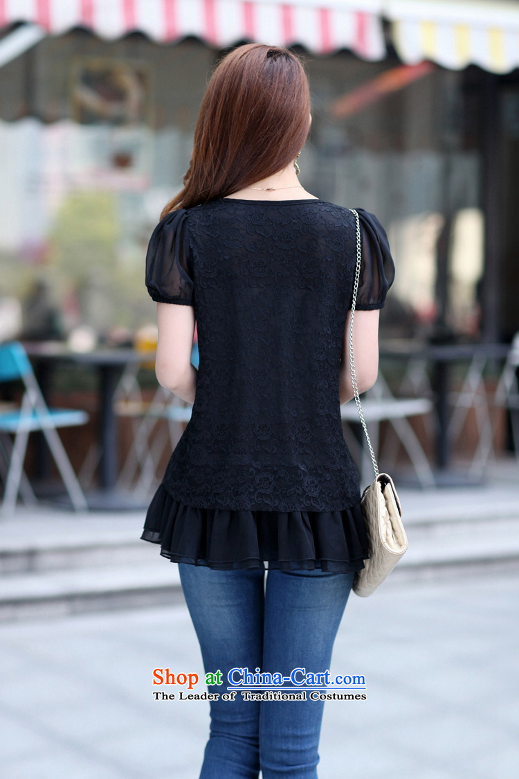  The Korean version of the female ZORMO 2015 Summer new larger lace t shirt thick mm to xl dolls T-shirts black XXXL picture, prices, brand platters! The elections are supplied in the national character of distribution, so action, buy now enjoy more preferential! As soon as possible.