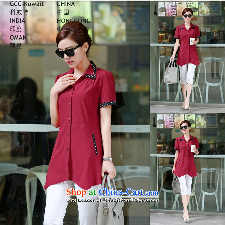 El-ju Yee Nga New, spring and autumn 2015 Korean thick sister larger women's 4X better RY6262 shirt red short-sleeved XXXL picture, prices, brand platters! The elections are supplied in the national character of distribution, so action, buy now enjoy more preferential! As soon as possible.