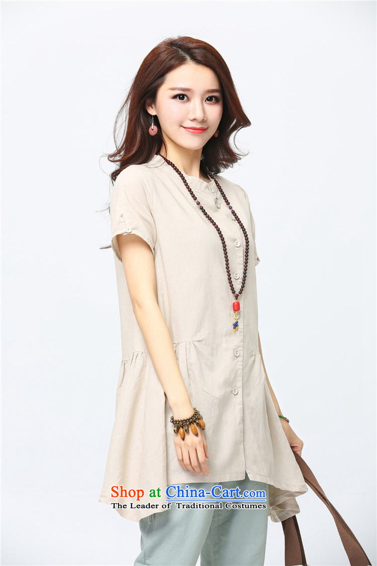 Maximum number of ladies wild summer NEW SHIRT Linen Dress Short-sleeved Korean version of loose cotton linen tunic female 9,062 pink XL Photo, prices, brand platters! The elections are supplied in the national character of distribution, so action, buy now enjoy more preferential! As soon as possible.