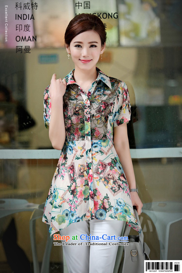 El-ju Yee Nga 2015 Summer lace stitching suit thick sister short-sleeved shirt with large green flower XL Photo YZ5362, prices, brand platters! The elections are supplied in the national character of distribution, so action, buy now enjoy more preferential! As soon as possible.