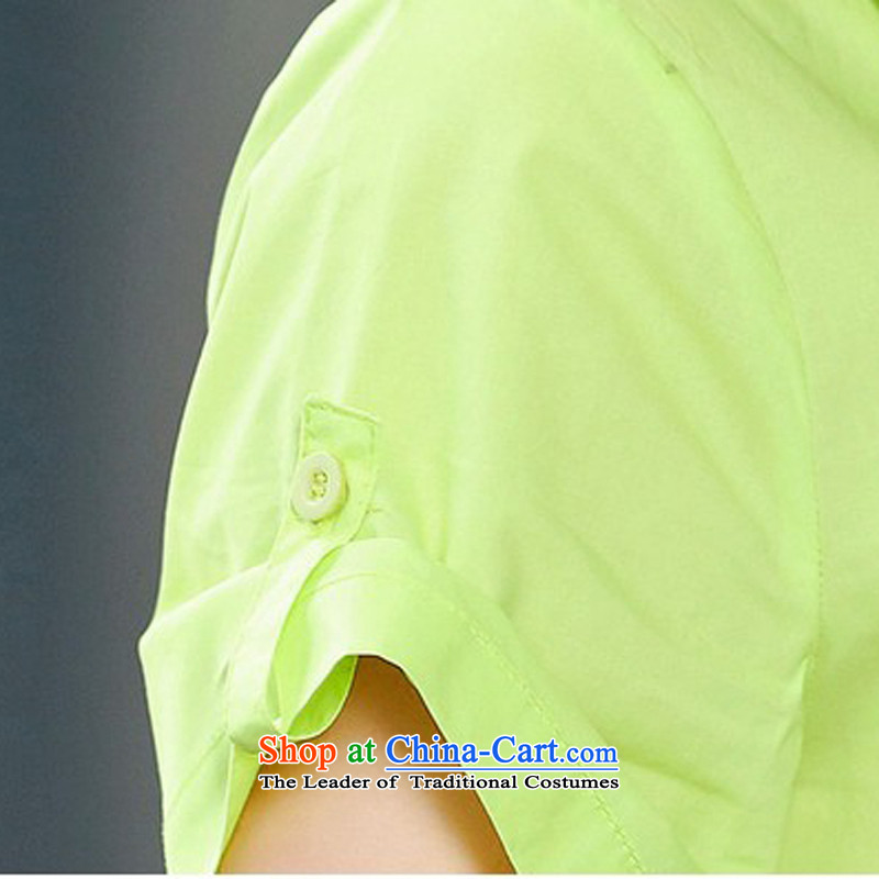 El-ju Yee Nga 2015 Summer new larger female zipper stitching thick, Hin short-sleeved shirt YZ5560 thin white M el-ju Yee Nga shopping on the Internet has been pressed.