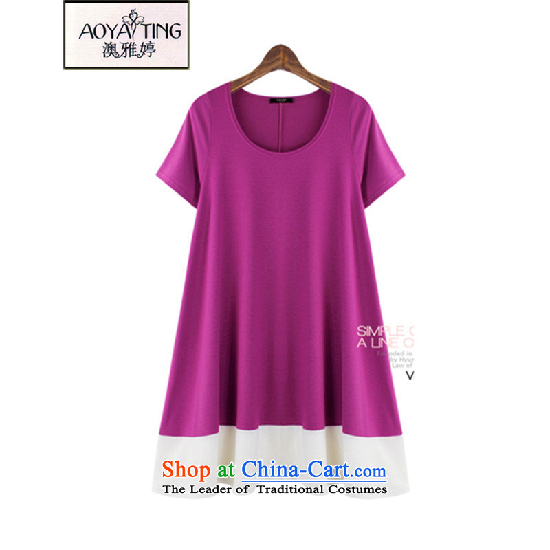 O Ya-ting 2015 new to increase women's code thick MM summer video thin A skirt modal shirt female aubergine 5XL 175-200 recommends that you, O Jacob aoyating Ting () , , , shopping on the Internet
