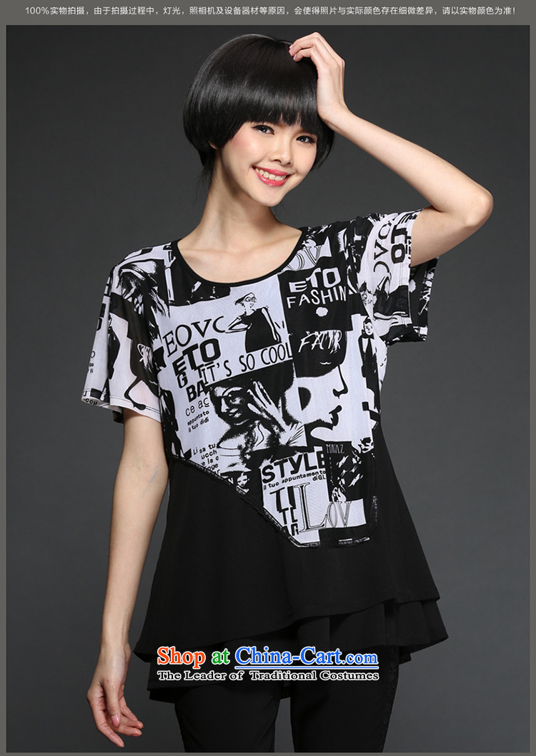 The Director of the women's code to increase the summer thick Korean modern stamp MM short-sleeved T-shirt chiffon shirt,  1345 pictures graphics thin large tri-color code 4XL suitable for 180 around 922.747 picture, prices, brand platters! The elections are supplied in the national character of distribution, so action, buy now enjoy more preferential! As soon as possible.