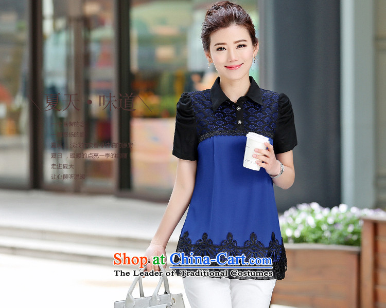 Hundred Li Ying 2015 new summer products code T-shirts loose video thin short-sleeved lace stitching round-neck collar chiffon Netherlands shirt chestnut horses 3XL picture, prices, brand platters! The elections are supplied in the national character of distribution, so action, buy now enjoy more preferential! As soon as possible.