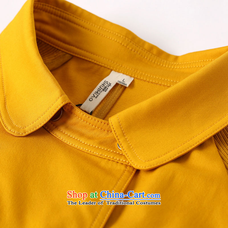 Water Spring 2015 of new large female thick mm dolls collar double row is Long Hoodie S15CH4668 XXL, Yellow Water Authority (SHUIMIAO) , , , shopping on the Internet