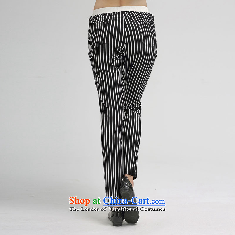 Water Spring 2015 of new large female Korean leisure ladies pants elastic waist trousers score of 9 high S15CW4537 black and white, L, Water Authority (SHUIMIAO) , , , shopping on the Internet