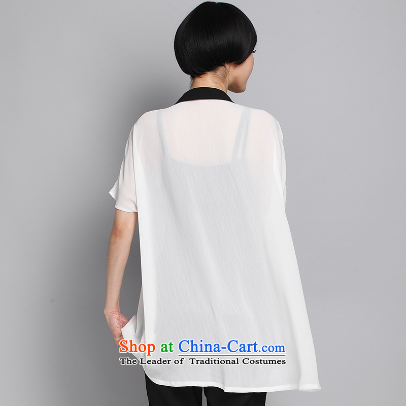 Overgrown Tomb economy honey population by 2015 Summer new xl female thick MM temperament Korean knocked color shirt chiffon 1356 large white code 4XL 175 around 922.747, Overgrown Tomb Economy (MENTIMISI honey) , , , shopping on the Internet