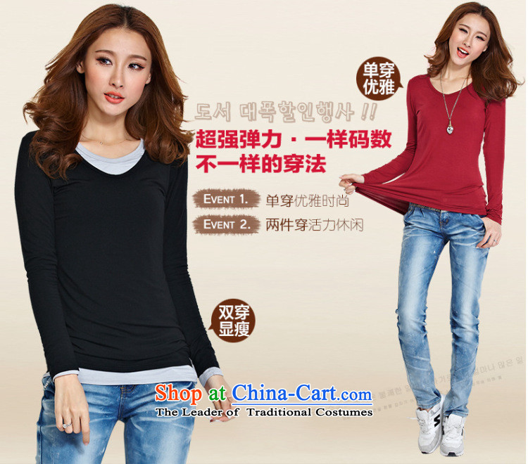 Athena Chu Load Isabel new xl women's long-sleeved T-shirt thick mm wild leisure shirt for business graphics Sau San thin long forming the Netherlands 1180 Black 4XL( recommendations 160-175 catty) Picture, prices, brand platters! The elections are supplied in the national character of distribution, so action, buy now enjoy more preferential! As soon as possible.