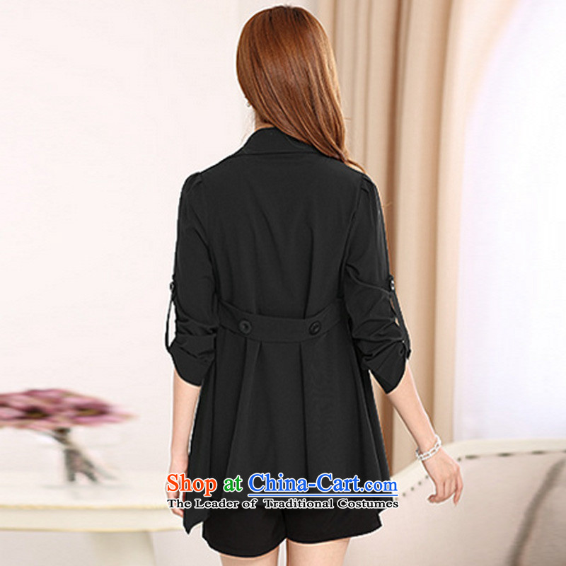 Athena Chu, Isabel 2015 to increase the number of women with thick MM windbreaker wild temperament lapel video in thin long Wind Jacket Sau San Cardigan 4XL( recommendations 160-175 1122 Black catty, Athena Isabel (yisabell) , , , shopping on the Internet