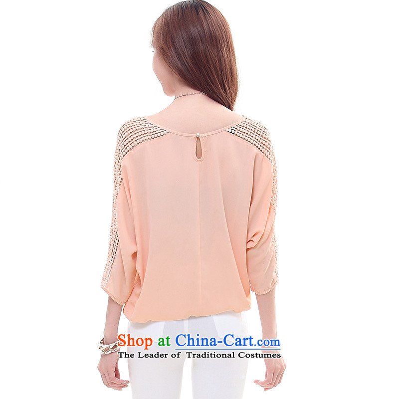 Athena Chu Isabel 2015 large women fall inside the new Korean chiffon shirt thick mm200 catty loose video thin black shirt female 1280 bare stomach pink 2XL recommendations 135-150, Athena Isabel (yisabell) , , , shopping on the Internet