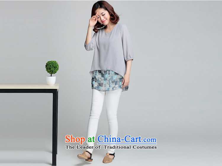 People are large Diana Lady's thick mm summer holidays in two long chiffon shirt female 7 small shirt-sleeves shirt stamp navy 2XL(135-155) picture, prices, brand platters! The elections are supplied in the national character of distribution, so action, buy now enjoy more preferential! As soon as possible.