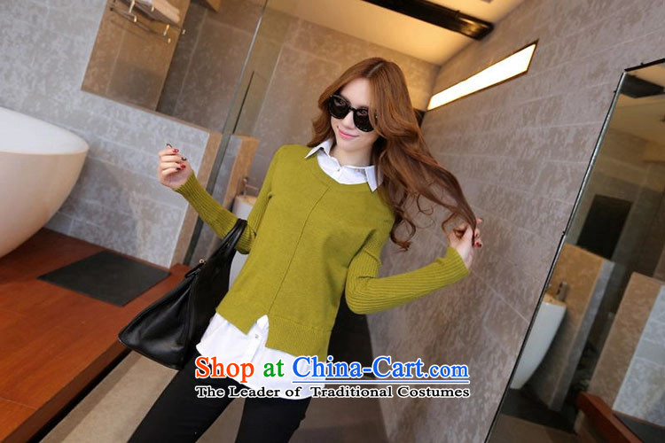 Maximum number of ladies wild woolen pullover female Sleek and versatile large spring new Korean female shirt collar leave two Knitted Shirt, forming the Women 6004 fluorescent yellow shirt L picture, prices, brand platters! The elections are supplied in the national character of distribution, so action, buy now enjoy more preferential! As soon as possible.