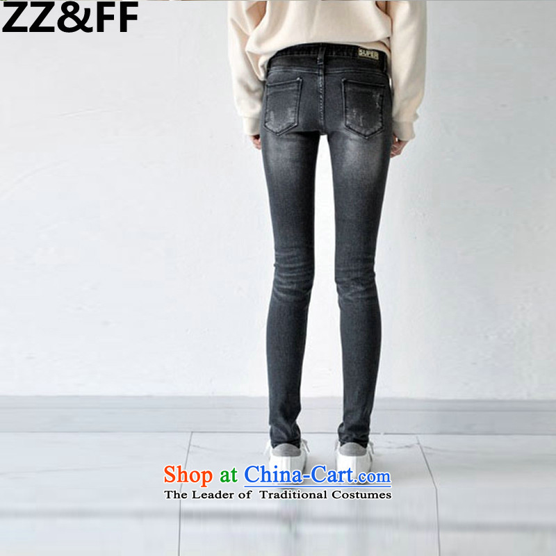 2015 New Korea Zz&ff summer edition to increase the size of the hole to stretch jeans larger female 200 catties thick MM female picture color 36,ZZ&FF,,, jeans shopping on the Internet