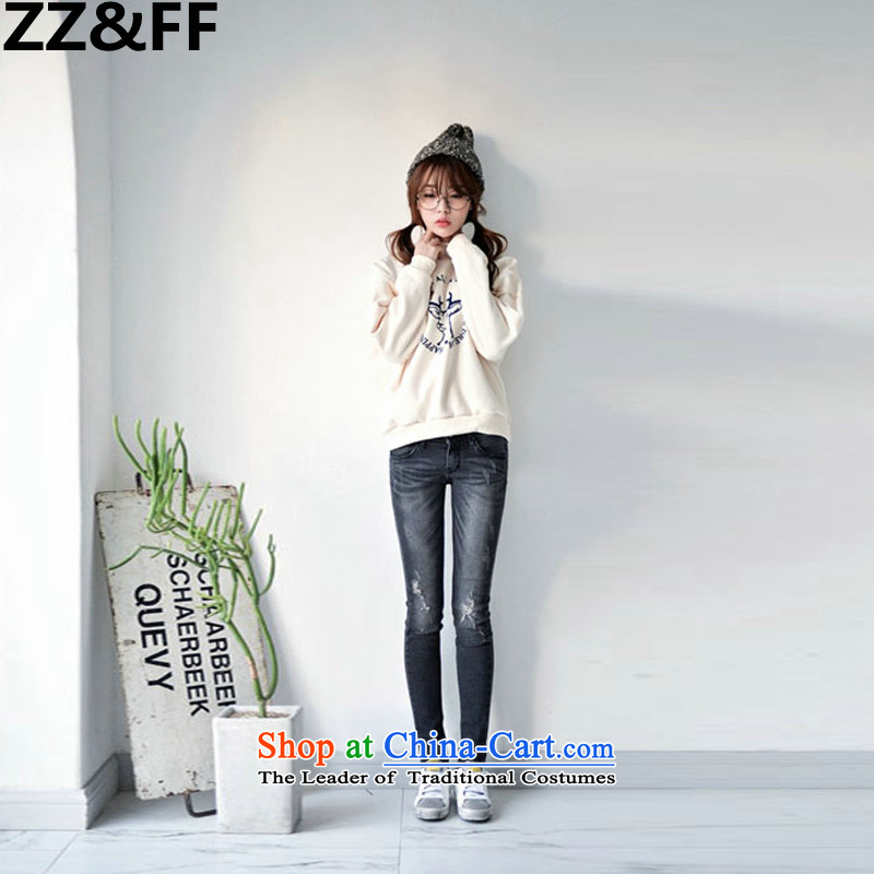 2015 New Korea Zz&ff summer edition to increase the size of the hole to stretch jeans larger female 200 catties thick MM female picture color 36,ZZ&FF,,, jeans shopping on the Internet
