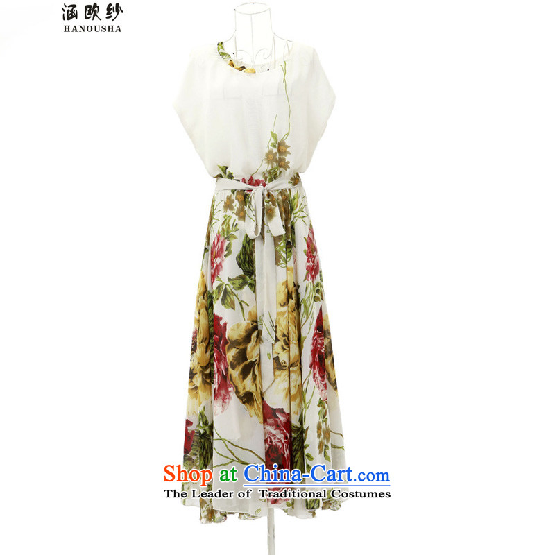 The OSCE yarn covered by summer 2015 Skirt New Bohemia long skirt larger female thick mm solid color graphics thin dresses summer sin White XL, covered by the OSCE yarn (hanousha) , , , shopping on the Internet
