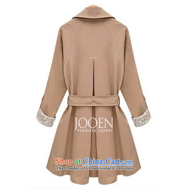 The first declared as thick mm to xl women through the spring and fall of the new Europe and stylish Foutune of video in the thin long Leisure windbreaker female jacket LY5012/ navy blue XL 115-128 around 922.747, purple long declared shopping on the Inte