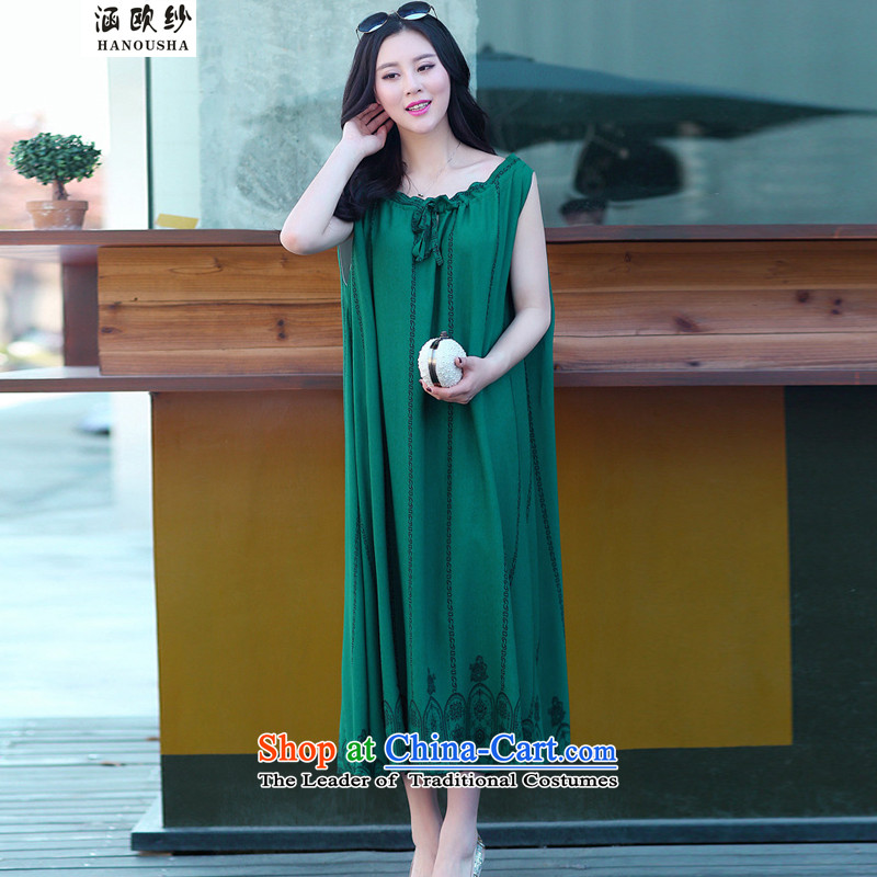 The OSCE yarn breast covered by 110-140 King Code women thick MM summer 2015 to increase the female dress 200 catties chiffon dresses are covered by the Code Red, OSCE yarn (hanousha shopping on the Internet has been pressed.)