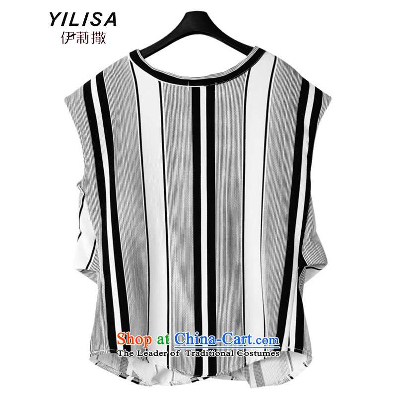 Large European and American women YILISA replacing summer 200 catties thick, Hin thin, temperament leisure thick sister streaks shorts, short-sleeved T-shirt K572 kit map color XL suitable for 100-120, Elizabeth YILISA (sub-) , , , shopping on the Interne