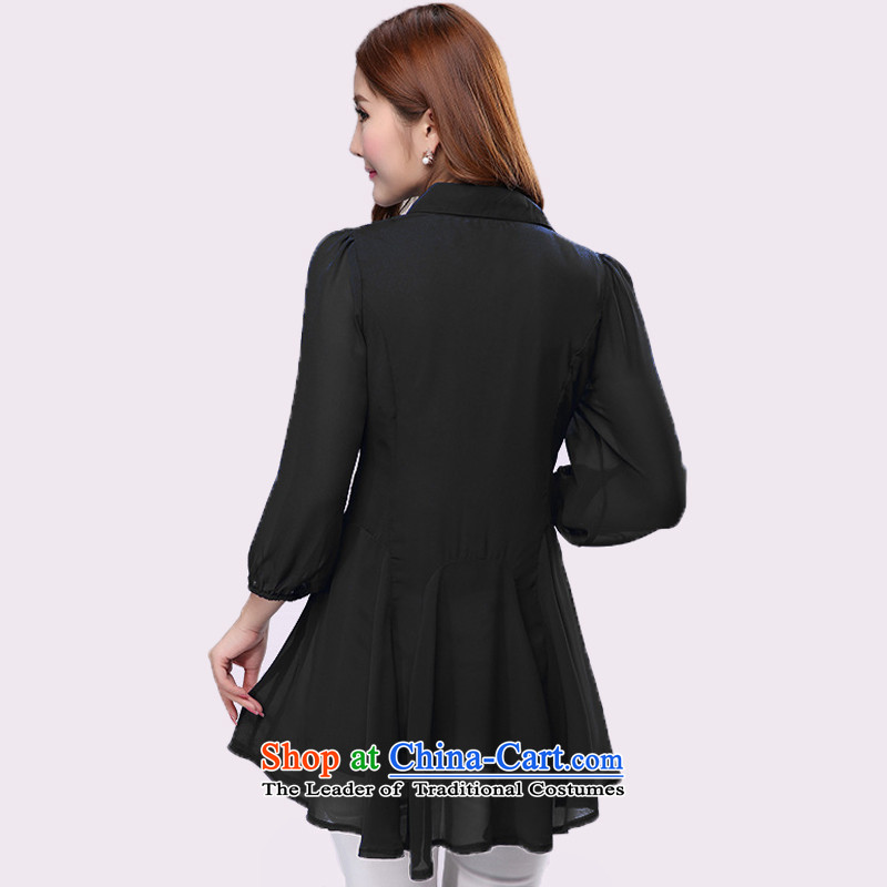Song Of Yue XL Women's Summer new Korean version 7 to the long-sleeved shirt, Netherlands R1191 CHIFFON XL(120-135 black), Song of Yue Jin , , , shopping on the Internet
