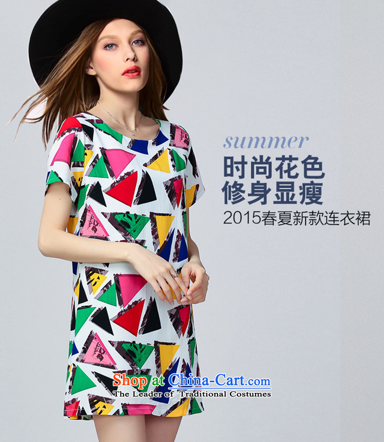 (replace as soon as possible, Hin Ting thick 2015 Summer thin new high-end western thick mm maximum code to increase women's loose short-sleeved chiffon dresses 323 color picture pictures, prices, 5XL brand platters! The elections are supplied in the national character of distribution, so action, buy now enjoy more preferential! As soon as possible.