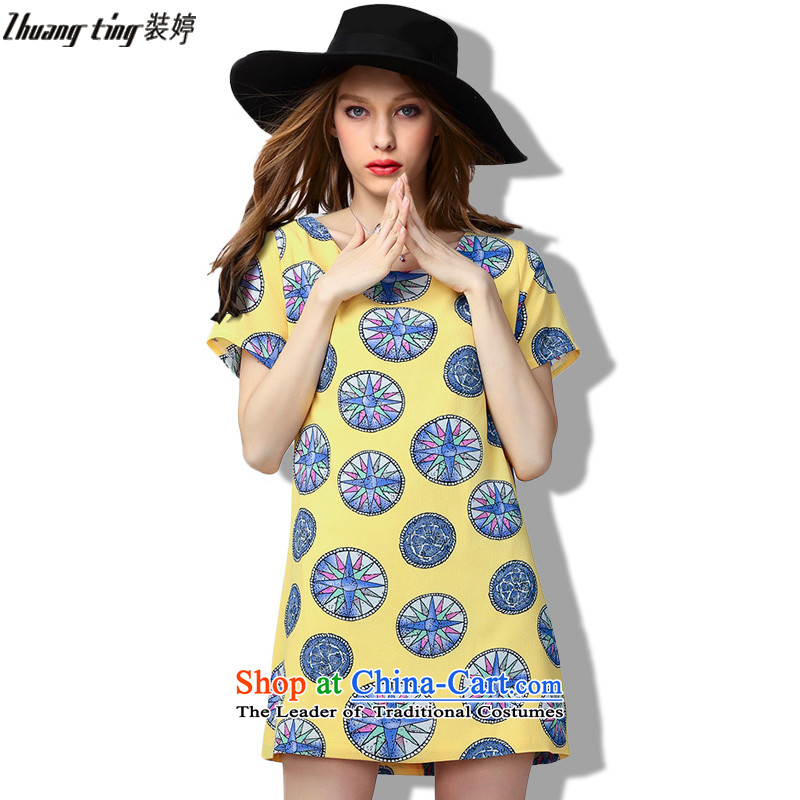 Replace, Hin thick ting thin 2015 Summer thick mm large wild women to intensify the loose short-sleeved dresses 333 m White XL, replacing Ting (zhuangting) , , , shopping on the Internet