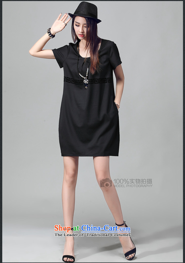 Szili Clinton larger women 2015 mm thick summer new Korean loose minimalist ethnic short-sleeved chiffon dresses thick sister lady stylish even turning black skirt L picture, prices, brand platters! The elections are supplied in the national character of distribution, so action, buy now enjoy more preferential! As soon as possible.
