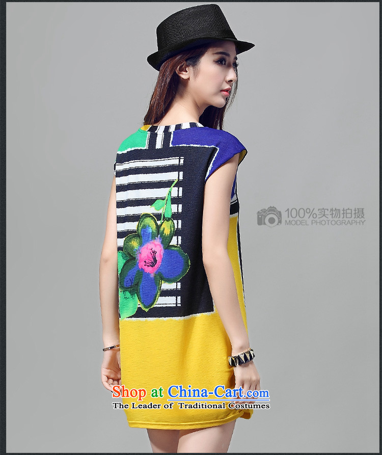 Szili Clinton thick mm Summer 2015 new thick sister to increase women's stylish collision code color temperament short-sleeved chiffon dresses in long loose t-shirt female yellow L picture, prices, brand platters! The elections are supplied in the national character of distribution, so action, buy now enjoy more preferential! As soon as possible.