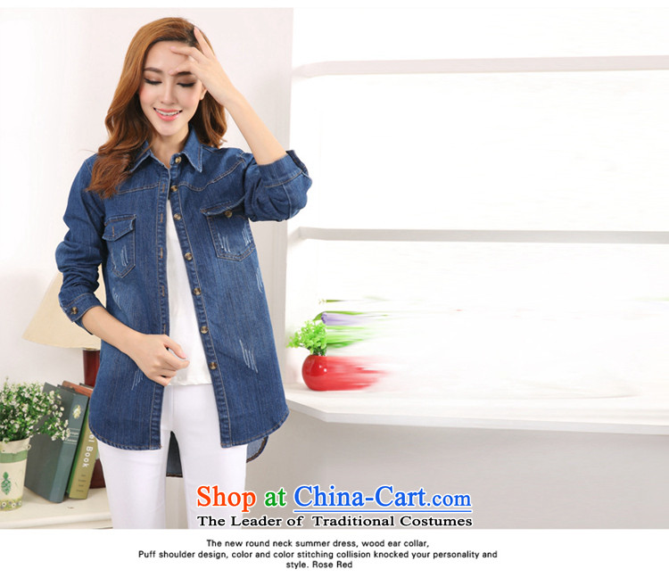 Western women in spring and autumn ZORMO in long large cowboy shirt thick mm to xl casual shirt, blue XXL picture, prices, brand platters! The elections are supplied in the national character of distribution, so action, buy now enjoy more preferential! As soon as possible.