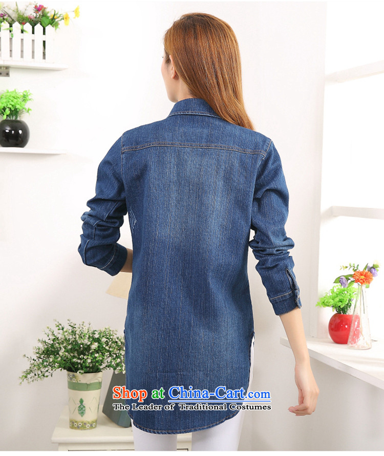  Western women in spring and autumn ZORMO in long large cowboy shirt thick mm to xl casual shirt, blue XXL picture, prices, brand platters! The elections are supplied in the national character of distribution, so action, buy now enjoy more preferential! As soon as possible.