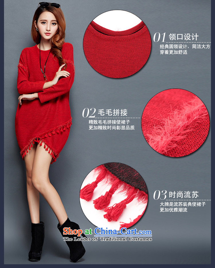 Yuan slot in the 2015 Fall/Winter Collections new Korean to increase women's code loose black poverty video in mm thick thin long Sweater Knit-dresses YD145 red color pictures, prices, 3XL brand platters! The elections are supplied in the national character of distribution, so action, buy now enjoy more preferential! As soon as possible.