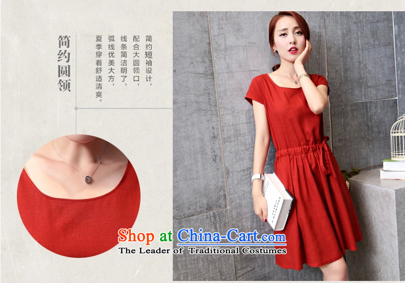 Acacia Summer 2015 new pier cotton linen dress code version of large Korean loose linen dresses cotton linen dress wine red S picture, prices, brand platters! The elections are supplied in the national character of distribution, so action, buy now enjoy more preferential! As soon as possible.