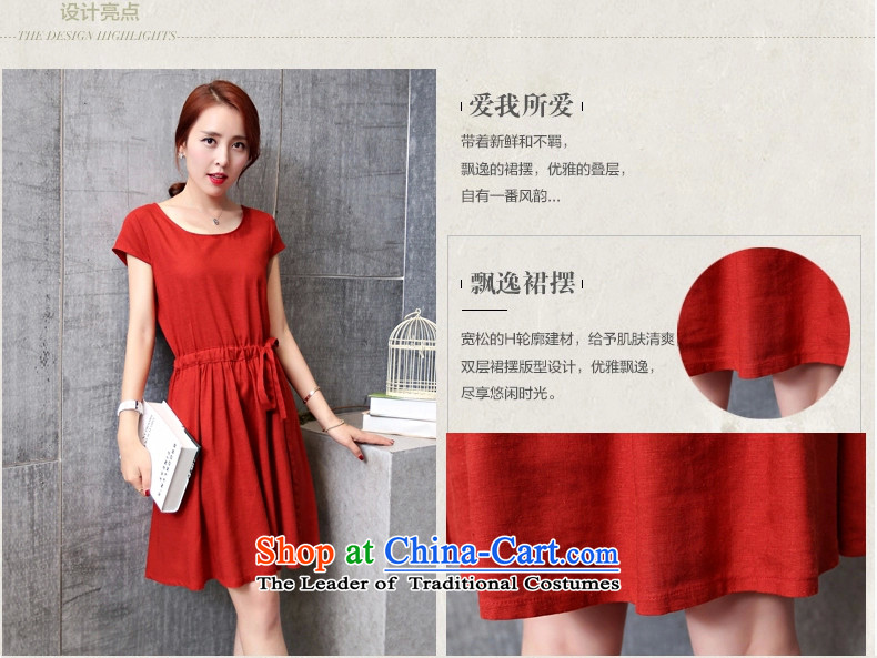 Acacia Summer 2015 new pier cotton linen dress code version of large Korean loose linen dresses cotton linen dress wine red S picture, prices, brand platters! The elections are supplied in the national character of distribution, so action, buy now enjoy more preferential! As soon as possible.