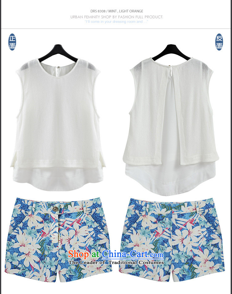 Mr Hui 2015 summer products korea Edition to increase the number of women with thick MM loose video thin chiffon shirt short-sleeved T-shirt + floral shorts two Kit 9102 picture color pictures, prices, XL brand platters! The elections are supplied in the national character of distribution, so action, buy now enjoy more preferential! As soon as possible.