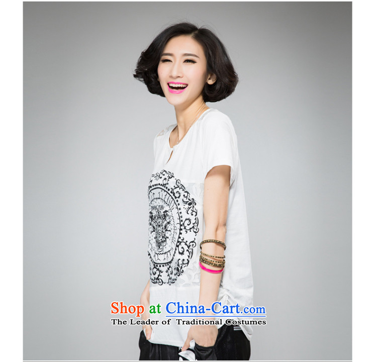 The Eternal Soo-to increase women's code thick sister summer new products t-shirt thick mm thick, Hin thin stylish ironing drill digital printing lace shoulder engraving white T-shirt 2XL Photo, prices, brand platters! The elections are supplied in the national character of distribution, so action, buy now enjoy more preferential! As soon as possible.