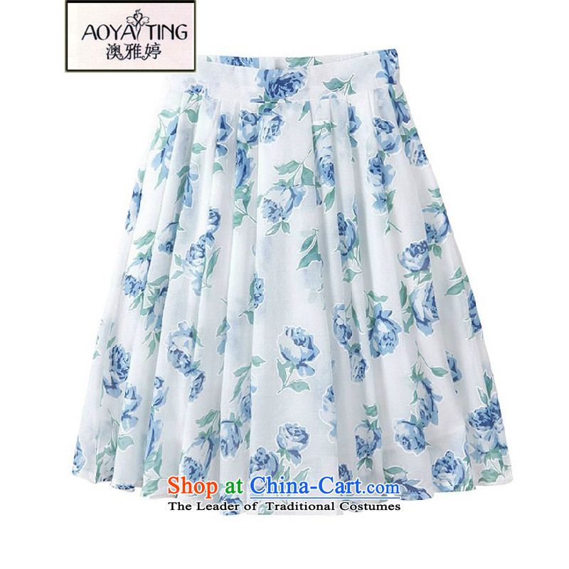 O Ya-ting 2015 new to xl female spring and summer load thick mm thin T-shirt + Video stamp skirt kit female white + blue dress with a two-piece 4XL recommends that you, O Jacob 160-180-ting (aoyating) , , , shopping on the Internet