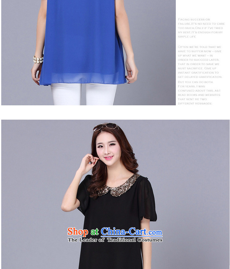 The lymalon lehmann thick, Hin thin 2015 Summer new Korean version of large numbers of ladies on chip dolls collar short-sleeved T-shirt chiffon shirt No. 8638 Blue M picture, prices, brand platters! The elections are supplied in the national character of distribution, so action, buy now enjoy more preferential! As soon as possible.