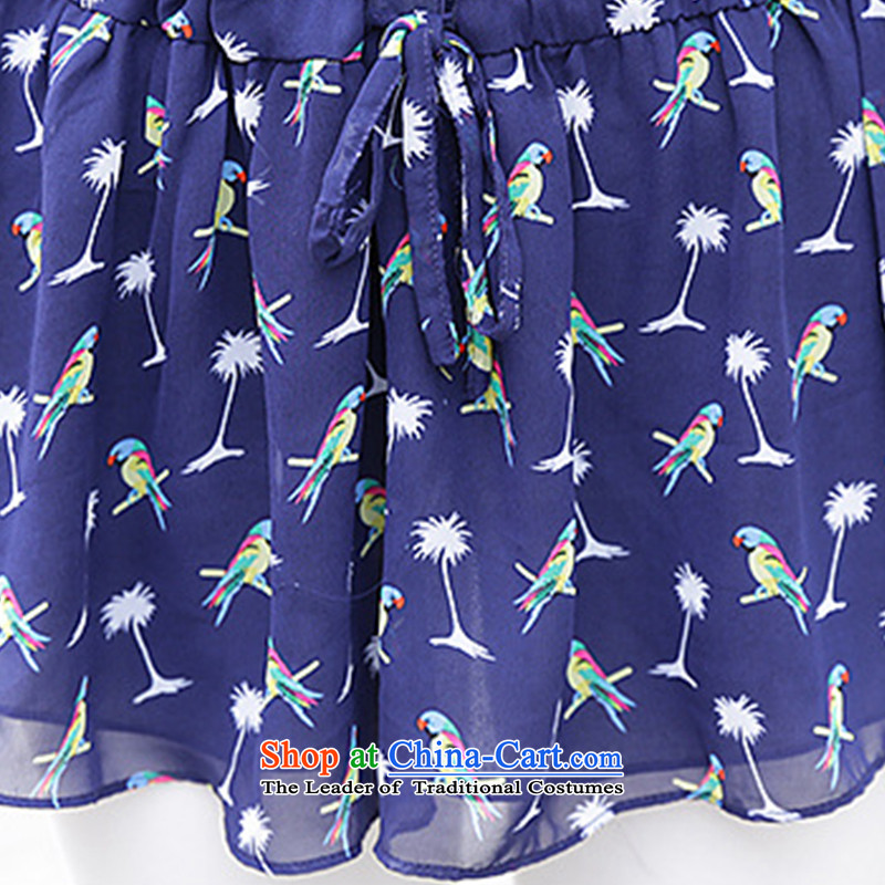 The lymalon lehmann thick, Hin thin 2015 Summer Korea Women's code version of large flying bird stamp short-sleeved T-shirt chiffon 1195 ice green 3XL, Lehmann Ronnie (LYMALON) , , , shopping on the Internet