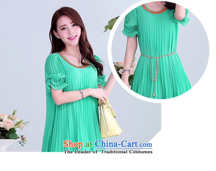 The OSCE large yarn covered by female thick mm dresses to increase video summer thin black fungus edge chiffon dresses relaxd dress short-sleeved light green M picture, prices, brand platters! The elections are supplied in the national character of distribution, so action, buy now enjoy more preferential! As soon as possible.