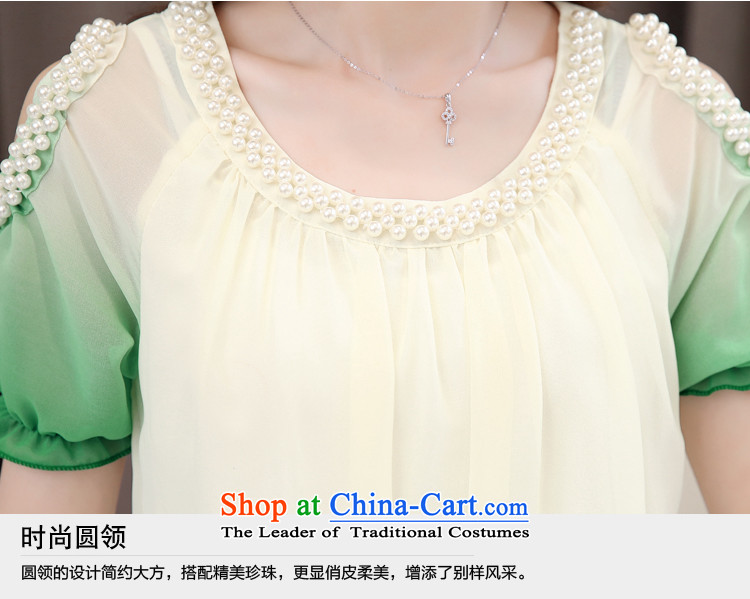 The OSCE yarn to covered by xl women 2015 Korean thick sister loose video thin short-sleeved chiffon thick mm staple pearl summer dresses Blue M picture, prices, brand platters! The elections are supplied in the national character of distribution, so action, buy now enjoy more preferential! As soon as possible.