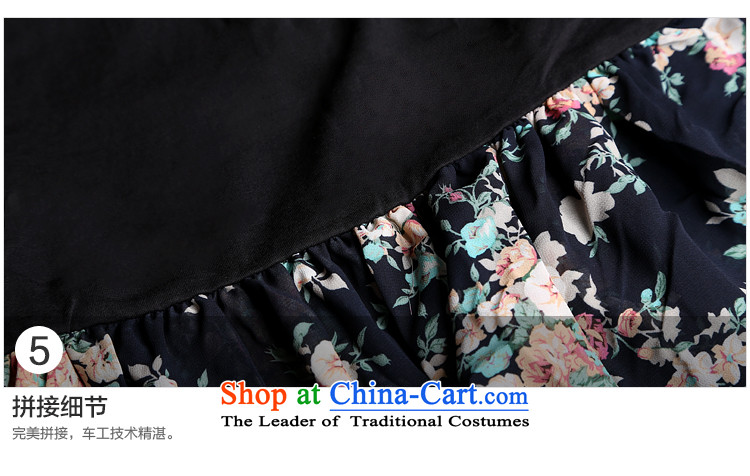 Shani flower, 2015 large female thick sister summer the new two-piece chiffon dresses 6235 dark blue 4XL Photo, prices, brand platters! The elections are supplied in the national character of distribution, so action, buy now enjoy more preferential! As soon as possible.