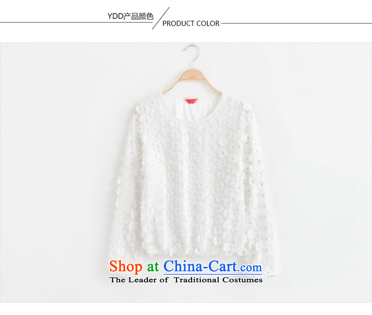 Optimize m Gigi Lai Package Mail C.o.d. 2015 spring/summer flowers chiffon shirt stereo female thick sister relaxd lace shirt thick mm to intensify the shirt White 1XL Photo, prices, brand platters! The elections are supplied in the national character of distribution, so action, buy now enjoy more preferential! As soon as possible.