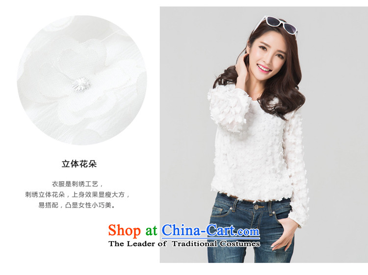 Optimize m Gigi Lai Package Mail C.o.d. 2015 spring/summer flowers chiffon shirt stereo female thick sister relaxd lace shirt thick mm to intensify the shirt White 1XL Photo, prices, brand platters! The elections are supplied in the national character of distribution, so action, buy now enjoy more preferential! As soon as possible.