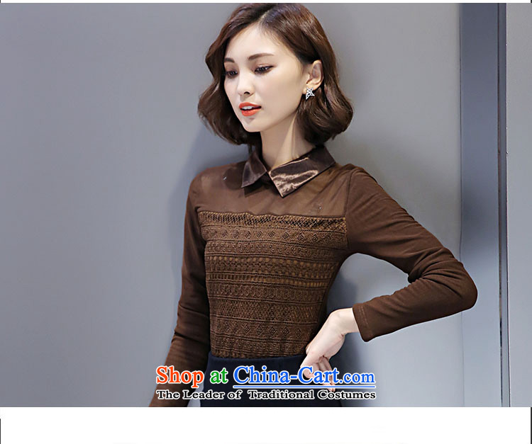 Park Myung 2015 autumn and winter won with lint-free code, forming the largest shirt thick dolls for Sau San network long sleeves shirt, forming the lace shirt female 9022 Brown XXL picture, prices, brand platters! The elections are supplied in the national character of distribution, so action, buy now enjoy more preferential! As soon as possible.