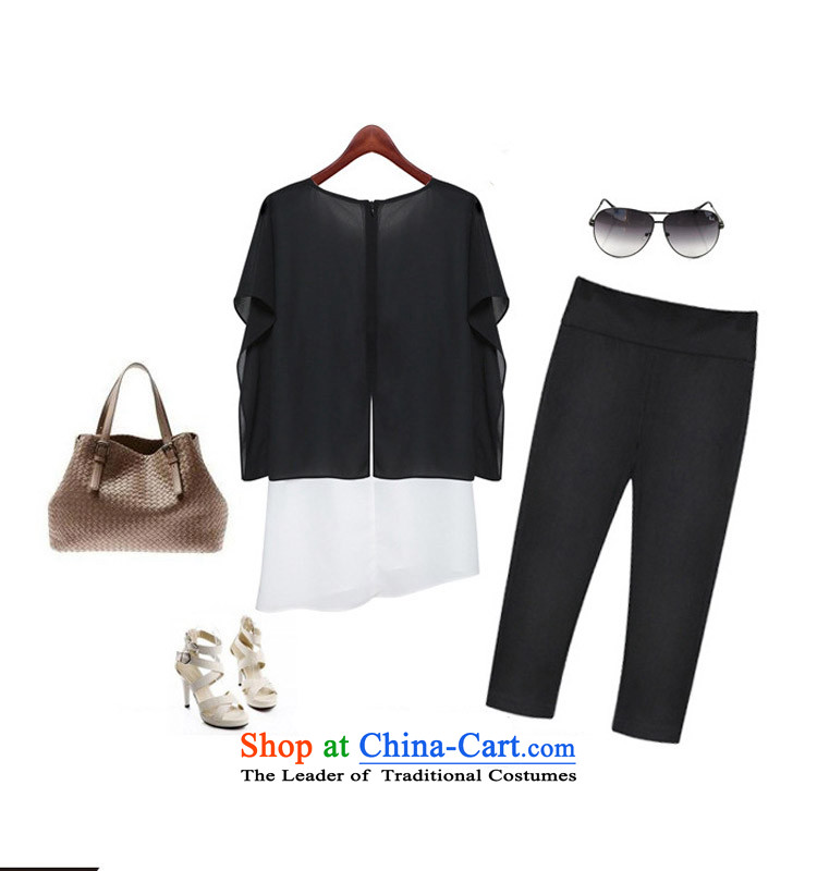 The Gangnam taste for larger female Summer Package thick, Hin thin, casual thick sister chiffon shirt stitching color short-sleeved T-shirt + Capri Kit 76 black L recommended 100 around 922.747 picture, prices, brand platters! The elections are supplied in the national character of distribution, so action, buy now enjoy more preferential! As soon as possible.