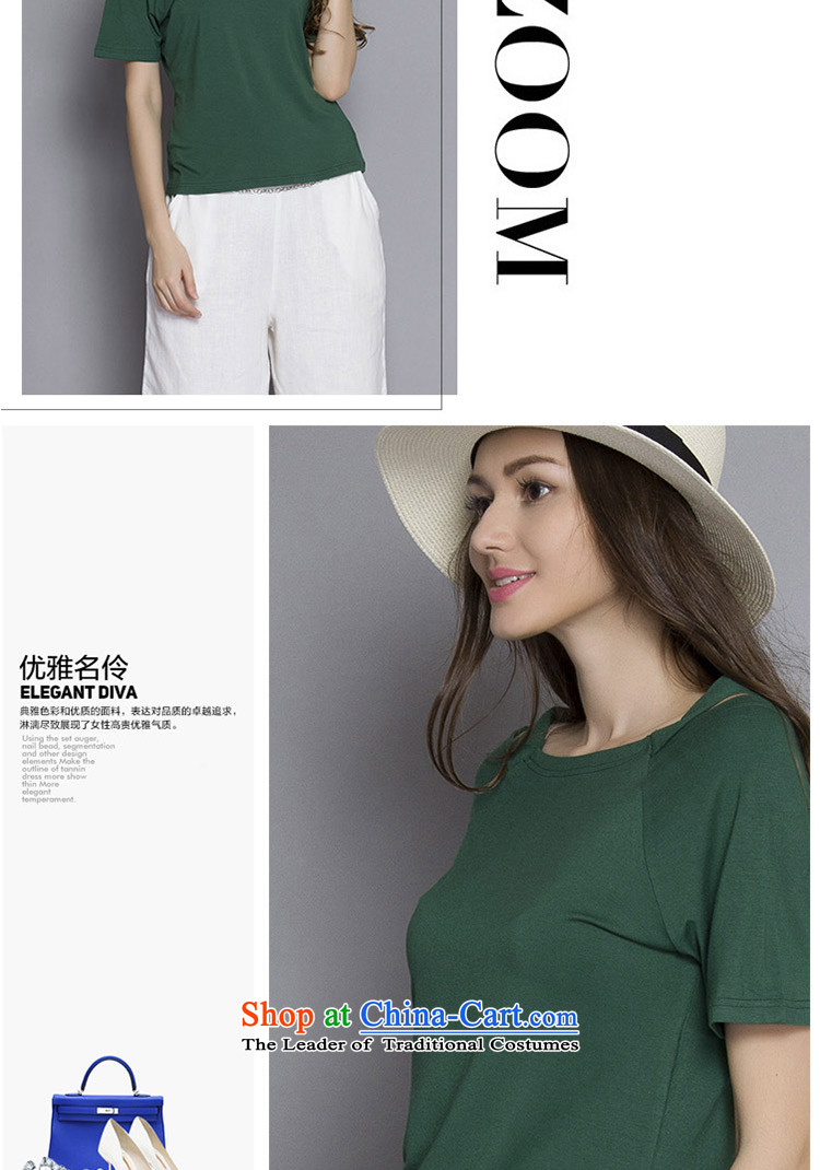 Replace zhuangting Ting 2015 Summer new European and American Women's larger sweet pure color graphics thin stylish short relaxd TEE B002 XXXL green picture, prices, brand platters! The elections are supplied in the national character of distribution, so action, buy now enjoy more preferential! As soon as possible.